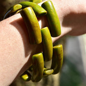Vintage Chunky Green Bakelite Cuff Bracelet, Vintage Jewelry, Bakelite Jewelry, Marble Jewelry, Plastic, Green Bracelet