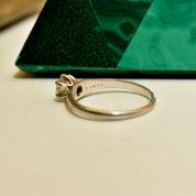18K White Gold Brilliant Diamond Solitaire Ring, .66 CT Prong Set Diamond Engagement Ring, Size 6 1/2 US