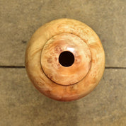 Vintage Signed Al Parry Figured Chestnut Vase, Decorative Wooden Vase, Contemporary Table Center Piece, 5.5" H