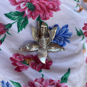 Vintage TAXCO Sterling Silver Lily Flower Brooch, Large Silver Flower Brooch, 925 Statement Accessory, Mexico 925 TC-84, 60mm