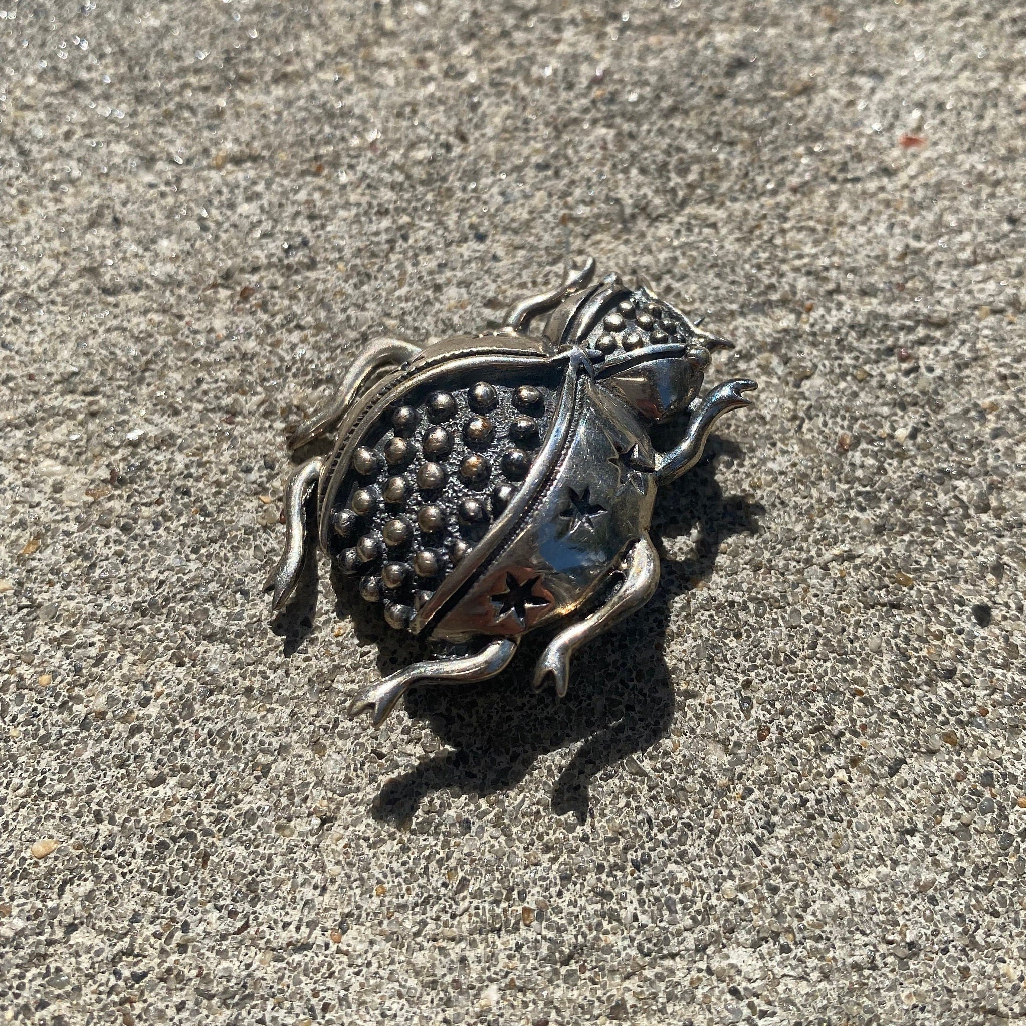 Vintage 925 Sterling Silver Lady Bug Brooch, Unique Silver Bug Brooch, Cute Statement Accessory, 925, Mexican Sterling, TAXCO 925