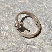 Vintage Modernist Sterling Silver Bypass Clamper Cuff Bracelet, Silver Ball Embellishment, Space Age, Mod Bracelet, 5 3/4" L