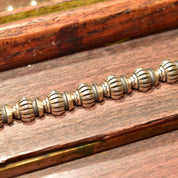 Vintage Lisa Jenks Sterling Silver Link Bracelet, Chunky Heavy Articulated Link Bracelet, Engraved Bead Design, Toggle Clasp, 7 1/2 L
