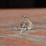 Vintage 1960's Danish Modernist Sterling Silver Amethyst Brooch Pin, Arne Johansen 925 Denmark, Iconic Boomerang Design, 1 1/2
