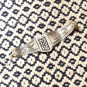 Vintage Celtic Sterling Silver Turquoise Panel Bracelet, Natural Bisbee Turquoise, 925 Jewelry, Celtic Jewelry, Celtic Panel Bracelet
