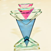 Vintage 1989 Signed American Studio Glass Sculpture, Stephen Jon Clements, Opulent Modernist Glass Tabletop Sculpture, 10 1/8" H