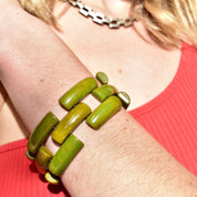 Vintage Chunky Green Bakelite Cuff Bracelet, Vintage Jewelry, Bakelite Jewelry, Marble Jewelry, Plastic, Green Bracelet