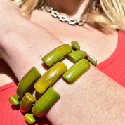 Vintage Chunky Green Bakelite Cuff Bracelet, Vintage Jewelry, Bakelite Jewelry, Marble Jewelry, Plastic, Green Bracelet