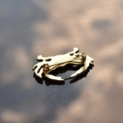 Vintage Gold-Toned Crab Brooch, Cute Crab Pin, Cancer Crab Pin, Zodiac Jewelry, Cancer Season, Jacket/Purse Pin, 40mm