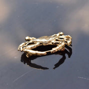 Vintage Gold-Toned Crab Brooch, Cute Crab Pin, Cancer Crab Pin, Zodiac Jewelry, Cancer Season, Jacket/Purse Pin, 40mm