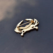 Vintage Gold-Toned Crab Brooch, Cute Crab Pin, Cancer Crab Pin, Zodiac Jewelry, Cancer Season, Jacket/Purse Pin, 40mm