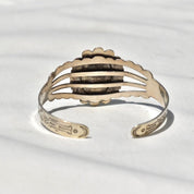 Vintage Sterling Silver Turquoise Cuff Bracelet, Cut Out and Engraved Sterling Silver Cuff, Adjustable Cutout Cuff, Southwestern Style
