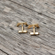 Vintage 1950's Swank Gold Plated Dueling Pistol Cufflinks, Mother Of Pearl Shell Handles, Old Western Cowboy Revolver Cufflinks, 21mm