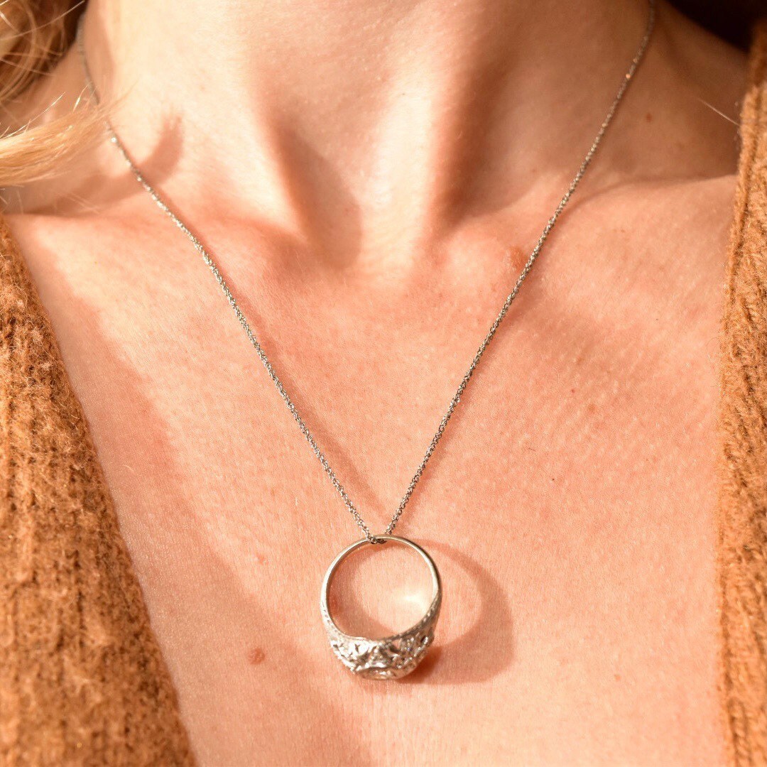Vintage 14K White Gold Loose Rope Chain, Sparkling White Gold Chain, 1mm Dainty White Gold Chain, Pendant/Charm Necklace, 18 1/8" L
