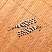 Vintage TAXCO Modernist Sterling Silver Chandelier Earrings, Mex TB-32 925, Articulated Dangle Earrings, 3 1/4"L