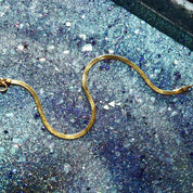 Italian 14K Gold Herringbone Bracelet, 2.5mm Fine Link Herringbone Chain, Polished Finish, Vintage Gold Bracelet, 7" L