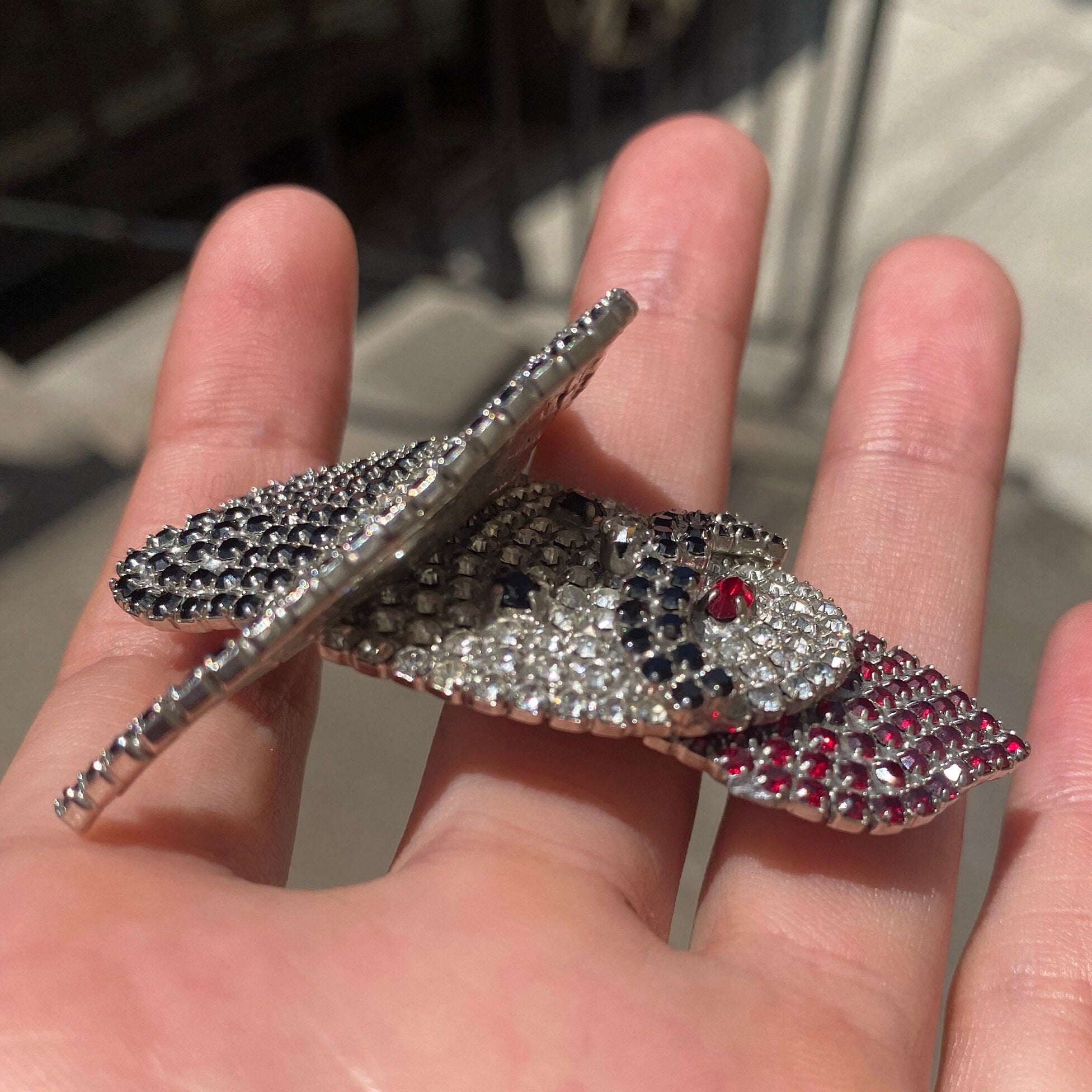 Vintage Silver Butler Wilson Western Cowboy Brooch, Unique Jeweled Cowboy Brooch, Cute Statement Accessory, Rhinestone Brooch, Gemstone Pin