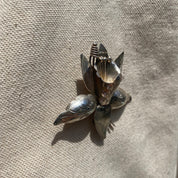 Vintage TAXCO Sterling Silver Lily Flower Brooch, Large Silver Flower Brooch, 925 Statement Accessory, Mexico 925 TC-84, 60mm
