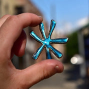 Vintage Cecile Jeanne Turquoise Enameled Sterling Silver Star Brooch, Star Brooch, French Sterling 925 Jewelry, Cecile Jeanne Jewelry, 47mm