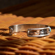 Vintage Bell Sterling Silver Turquoise Cuff Bracelet, Multi-Stone Turquoise Cuff, Hammered Silver Designs, Native American Jewelry, 5 7/8