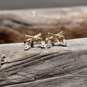 Vintage 1950's Swank Gold Plated Dueling Pistol Cufflinks, Mother Of Pearl Shell Handles, Old Western Cowboy Revolver Cufflinks, 21mm