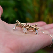 Vintage 1950's Swank Gold Plated Dueling Pistol Cufflinks, Mother Of Pearl Shell Handles, Old Western Cowboy Revolver Cufflinks, 21mm