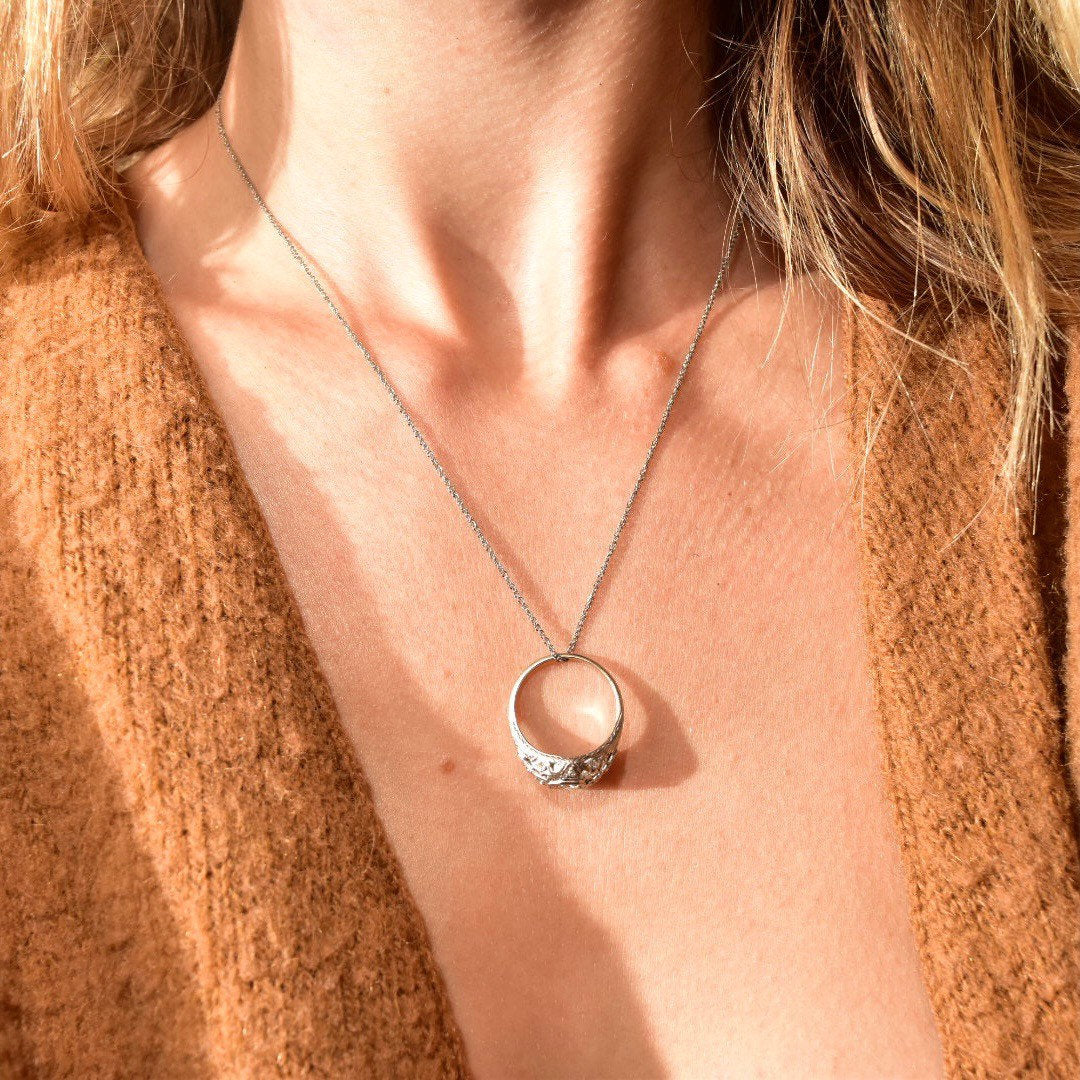 14K White Gold Sparkle Chain, 1mm Loose Rope Pendant Necklace, Dainty Gold Chain, Vintage Jewelry, 18 1/8" L