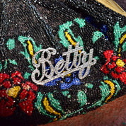 Sparkling Art Deco Sterling Silver 'Betty' Script Brooch Pin, Marcasite Encrusted Silver Brooch, Script Font Design, 2 1/2" W