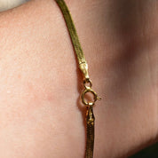 Italian 14K Gold Herringbone Bracelet, 2.5mm Fine Link Herringbone Chain, Polished Finish, Vintage Gold Bracelet, 7" L