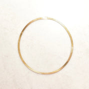 Minimalist 14K Yellow Gold Omega Collar Necklace, Women's Solid Gold Chain, Vintage Omega Link Chain, 16" L