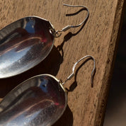 Vintage Sterling Silver Spoon Dangle Earrings, Spoon Earrings, Unique Earrings, 925 Earrings, 34mm