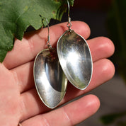 Vintage Sterling Silver Spoon Dangle Earrings, Spoon Earrings, Unique Earrings, 925 Earrings, 34mm