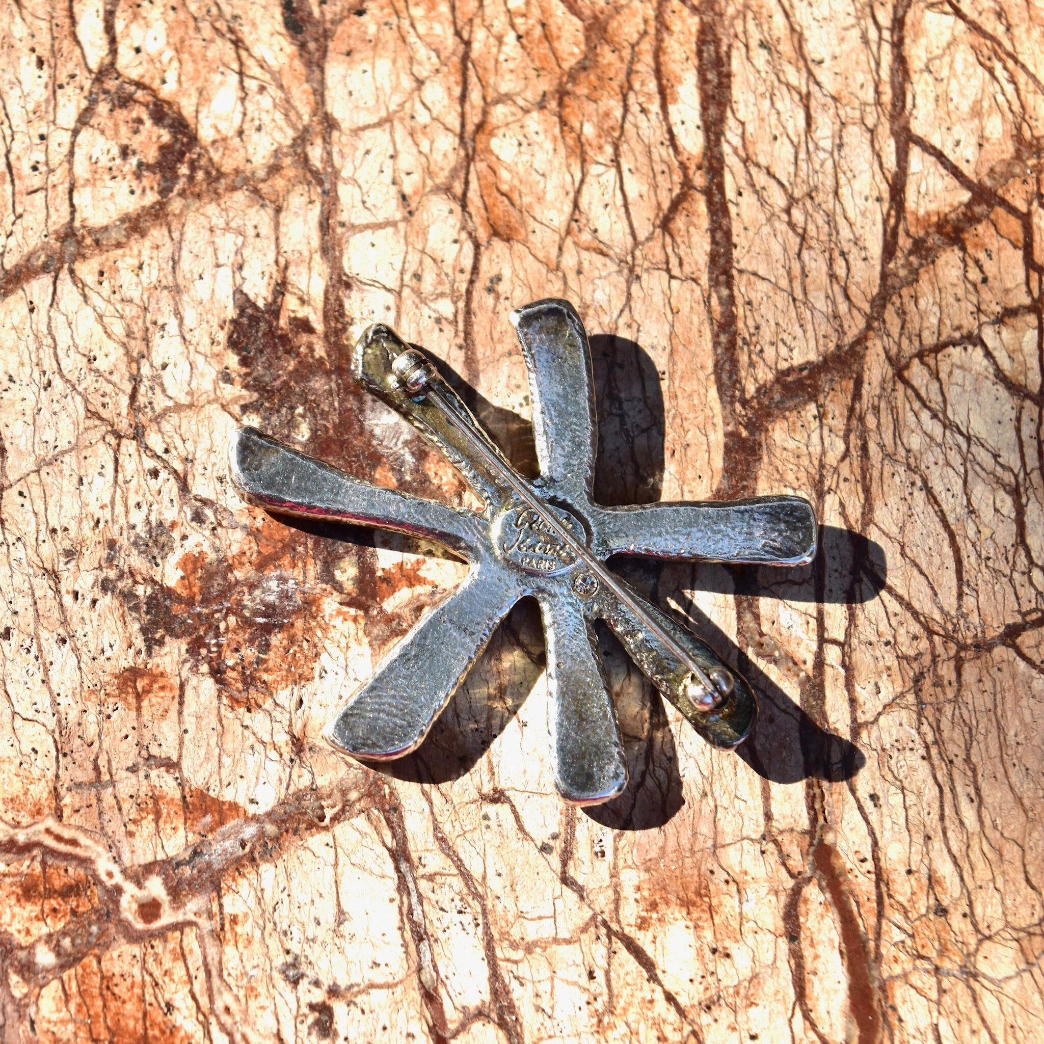 Vintage Cecile Jeanne Turquoise Enameled Sterling Silver Star Brooch, Star Brooch, French Sterling 925 Jewelry, Cecile Jeanne Jewelry, 47mm