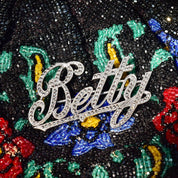 Sparkling Art Deco Sterling Silver 'Betty' Script Brooch Pin, Marcasite Encrusted Silver Brooch, Script Font Design, 2 1/2" W