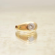 14K Diamond Solitaire Dome Ring, Bezel-Set 1 CT Brilliant Diamond, Polished Yellow Gold, Size 7 1/4 US