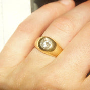 14K Diamond Solitaire Dome Ring, Bezel-Set 1 CT Brilliant Diamond, Polished Yellow Gold, Size 7 1/4 US