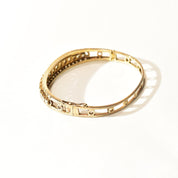 Dazzling 14K Diamond Cluster Bangle Bracelet, Princess-Cut Diamonds, Yellow Gold Open Work Cuff, 2+ TCW, 6 1/4"