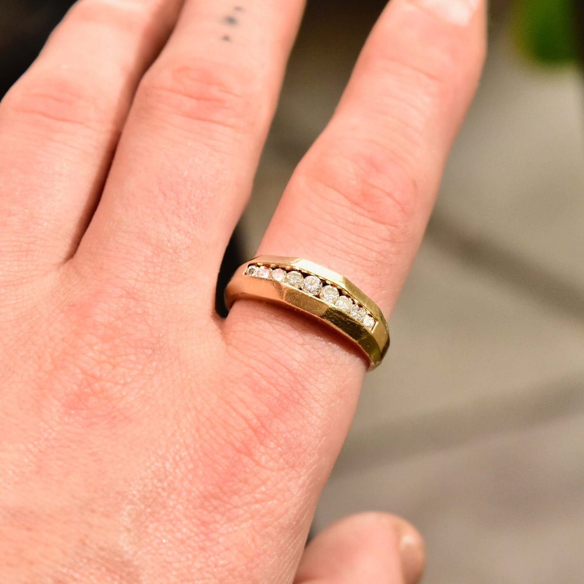 14K Channel Set Diamond Wedding Ring