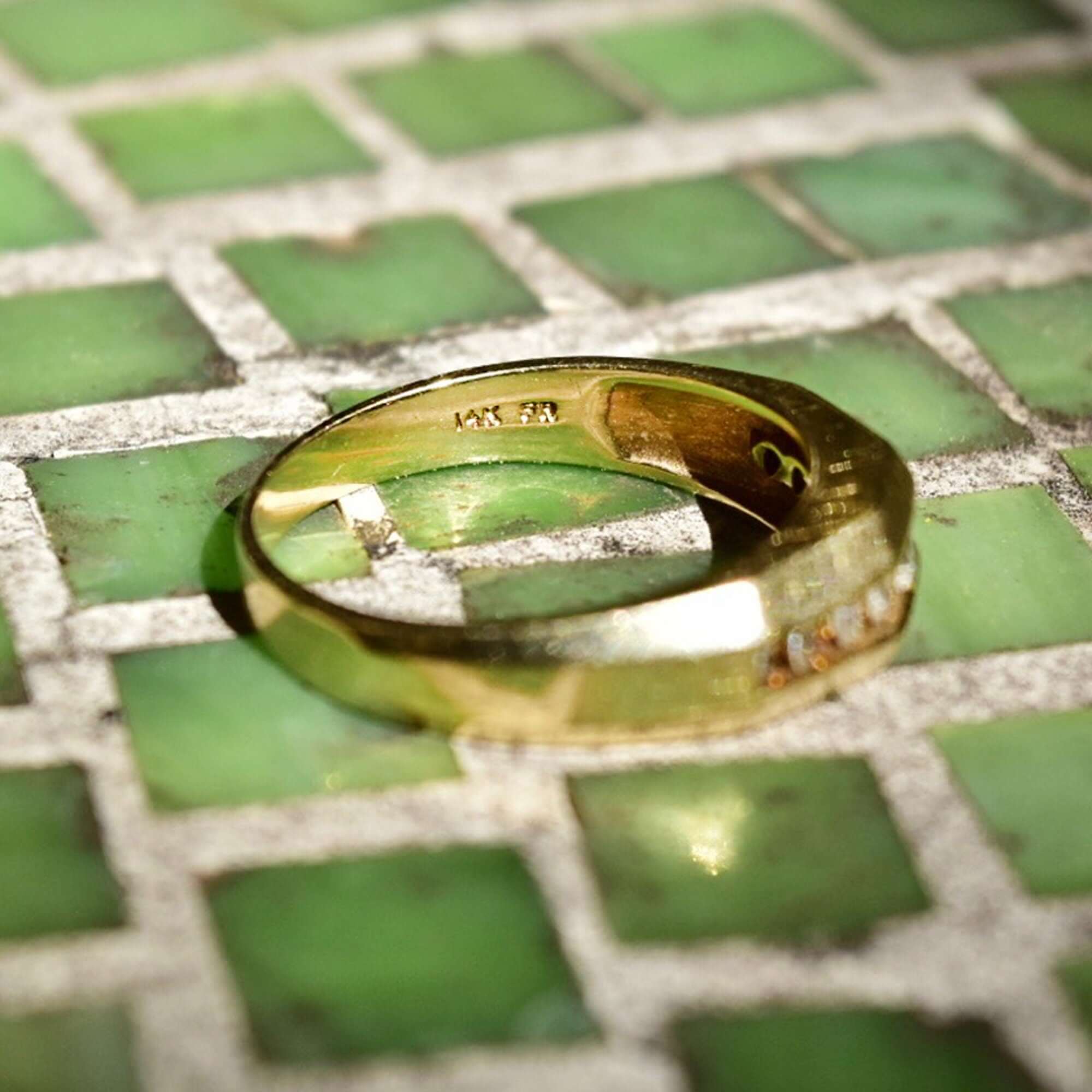 14K Channel Set Diamond Wedding Ring