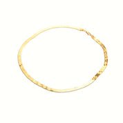 Italian 14K Herringbone Chain, Polished Yellow Gold, 6mm Fine Herringbone Chain, Unisex Gold Chain, 18" L