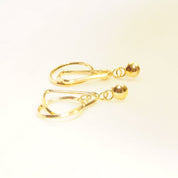 Modernist 14K Geometric Dangle Earrings In Yellow Gold, Concentric Multi-Shape Pierced Dangle Earrings, 42mm