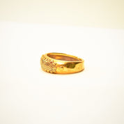 Etruscan-Style 22K Yellow Gold Ring, Previously Enameled, Raised Details, Stacking Ring, Estate Jewelry, Size 6 US