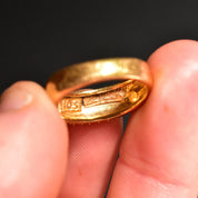 Etruscan-Style 22K Yellow Gold Ring, Previously Enameled, Raised Details, Stacking Ring, Estate Jewelry, Size 6 US