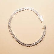 Half Bezel Diamond Tennis Bracelet In 14K White Gold, 3.60 TCW Brilliant Diamond Link Bracelet, Estate Jewelry, 7 1/4" - Good's Vintage