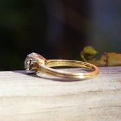 1940's Jabel 14K Diamond Engagement Ring, Two-Tone Diamond Solitaire Ring, .21 CT Estate Jewelry, 5 US