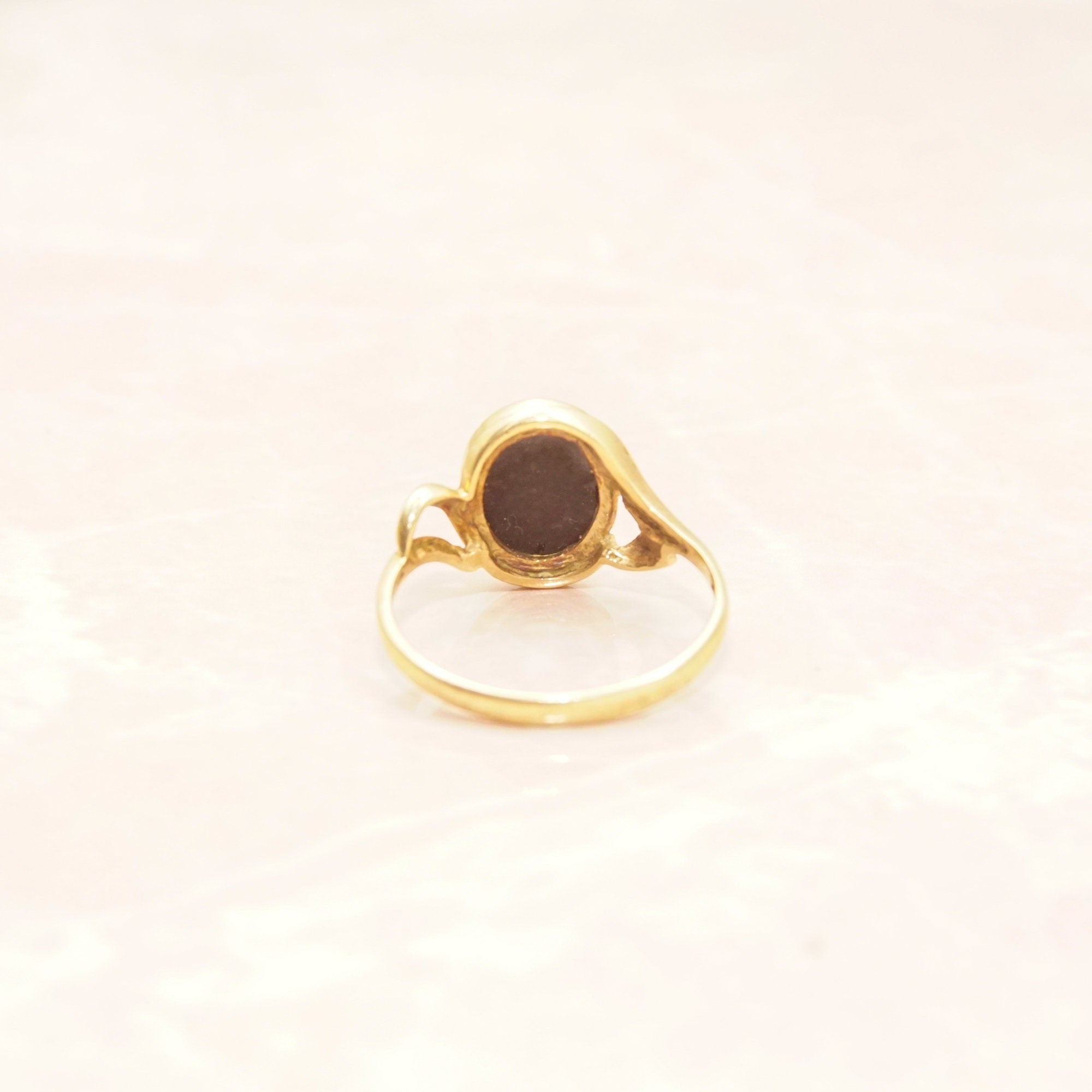 10K Opal Triplet Cocktail Ring In Yellow Gold, Estate Jewelry, October Birthstone, Size 8 1/4 US