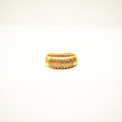 Etruscan-Style 22K Yellow Gold Ring, Previously Enameled, Raised Details, Stacking Ring, Estate Jewelry, Size 6 US