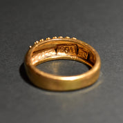 Etruscan-Style 22K Yellow Gold Ring, Previously Enameled, Raised Details, Stacking Ring, Estate Jewelry, Size 6 US