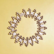 Hector Aguilar TAXCO 940 Sterling Silver Festoon Necklace, Chunky Silver X-Link Bead Collar Necklace, 16 1/2" L