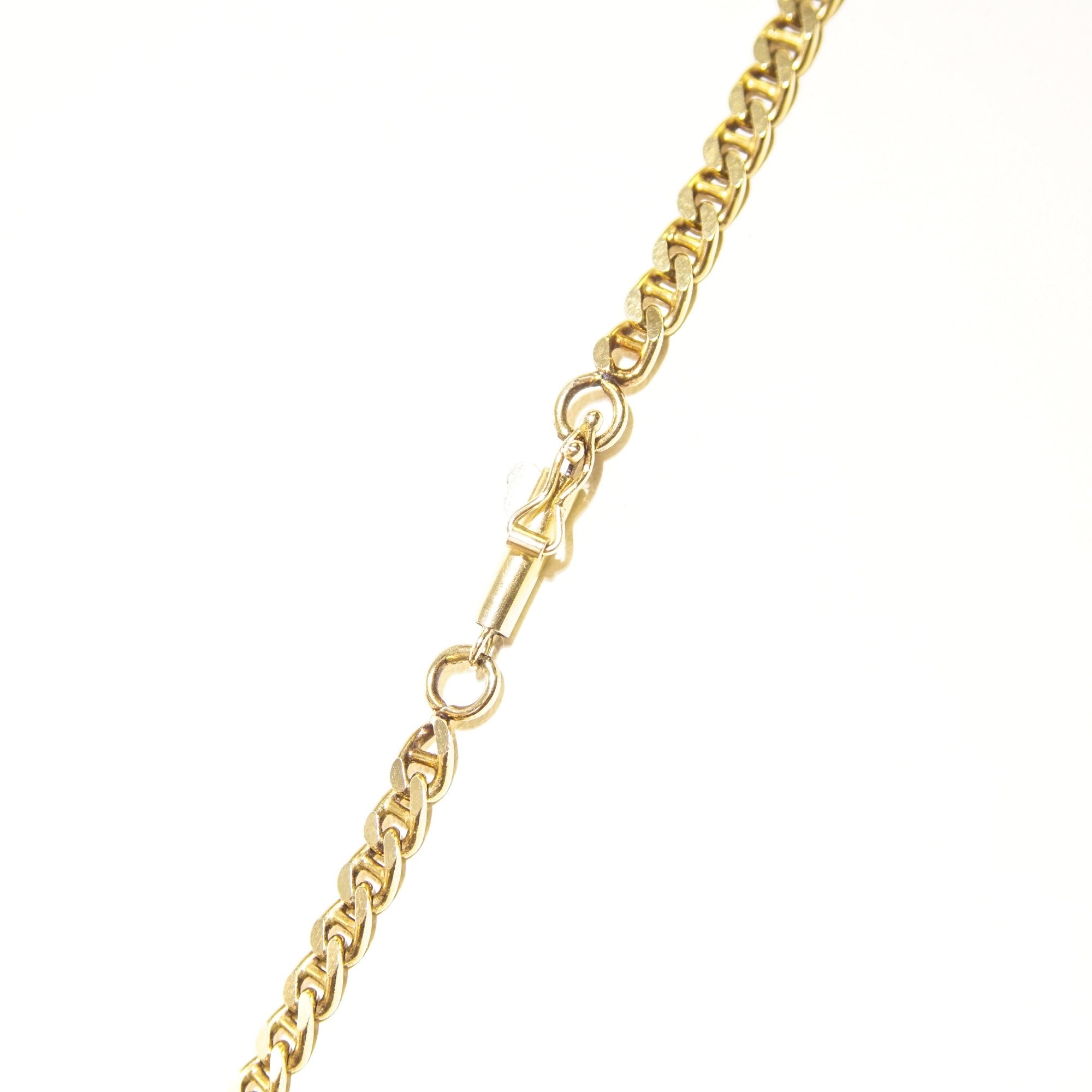 Solid 14K Mariner Chain In Yellow Gold, 3.2 mm Gucci Style Link Chain Necklace, Estate Jewelry, 18 1/2" L